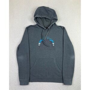 Marmot Hoodie Mens Medium Gray Fleece Lined Logo Graphic Pullover Sweatshirt